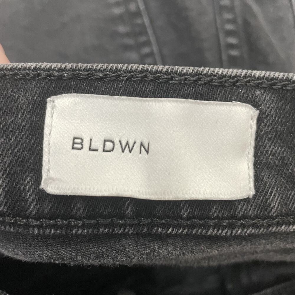 BLDWN Jeans Womens 27 Black Cropped Wide Leg Exposed Button High Rise USA - Picture 7 of 15